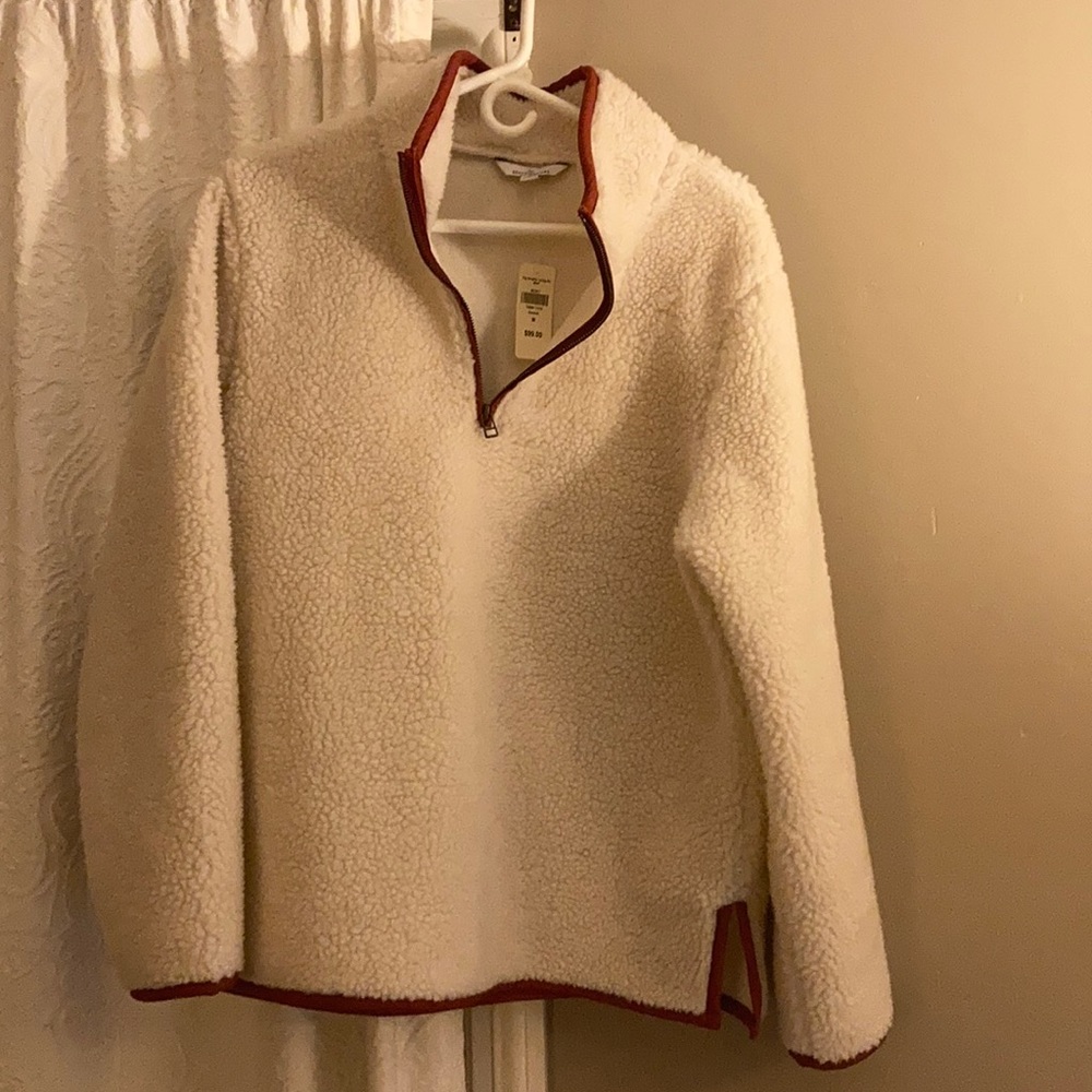 LLBean Signature White Zip up Fleece